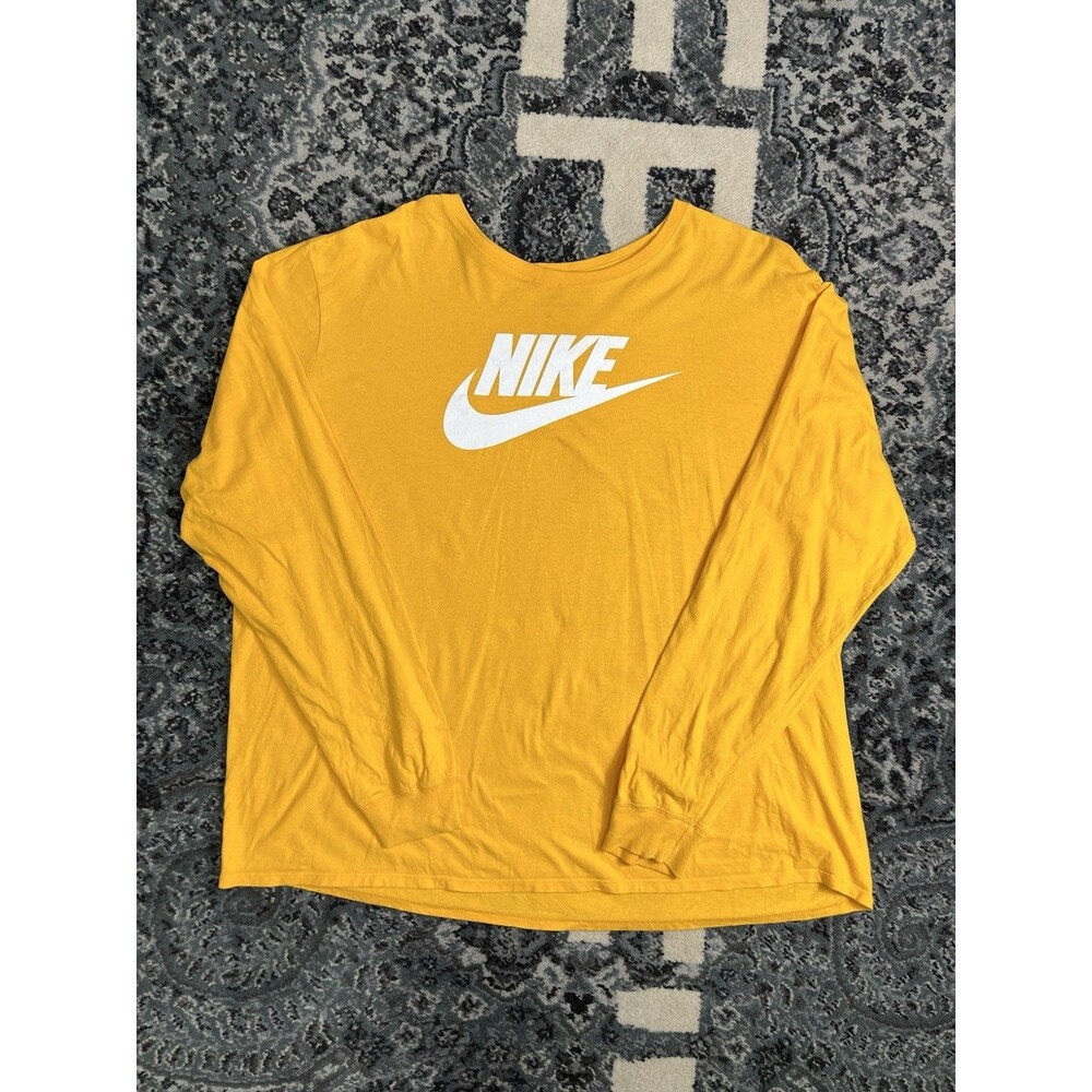 Nike Dri-Fit Yellow/White Long Sleeve Lightweight Graphit Shirt Sz 3XL Mens